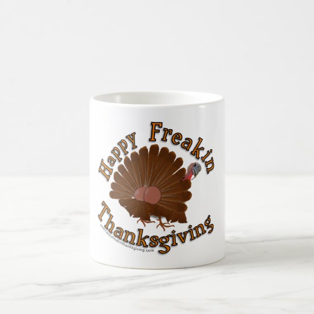 Mugg "för lycklig Freakin thanksgiving" - (Center)