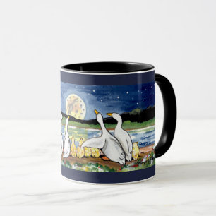Mugg för måne för klocka för ankafamiljDucklin