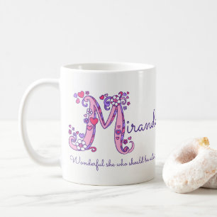 Mugg för monogram för Miranda känd menande