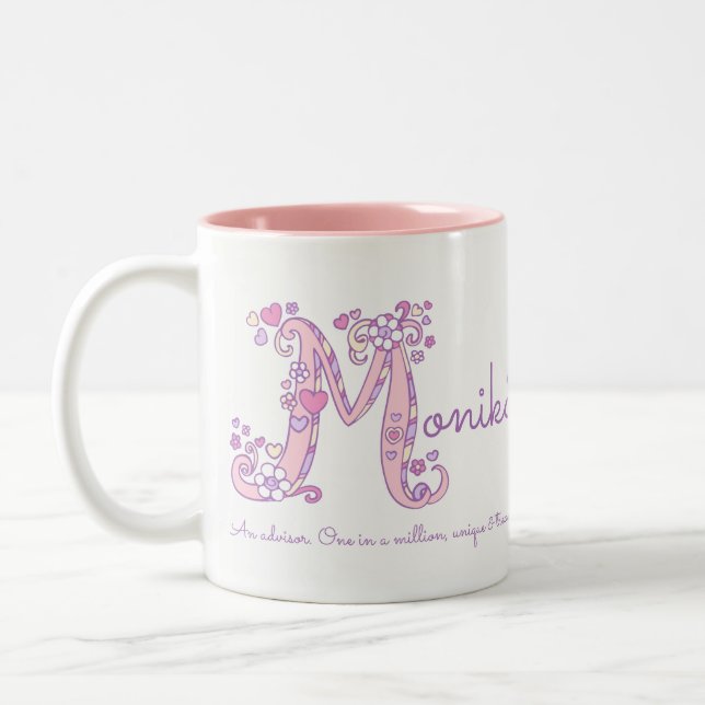 Mugg för monogram för Monika känd menande (Vänster)