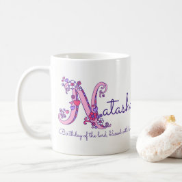 Mugg för monogram för Natasha känd menande