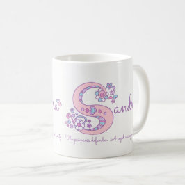 Mugg för monogram för Sandra känd menande