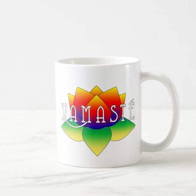 Mugg för Namaste livlig lotusblommaYoga (Höger)