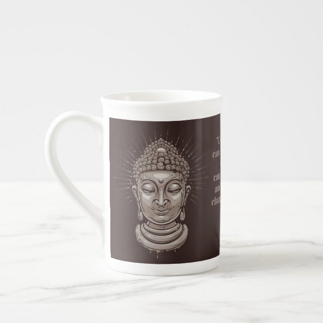 Mugg för namn för Buddha Benporslin Mugg (Vänster)