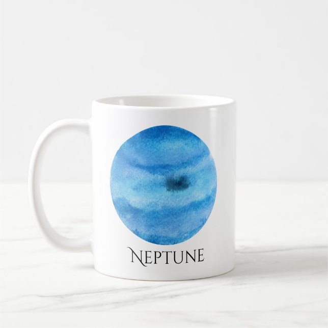 Mugg för Neptune planetvattenfärg (Vänster)