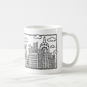 Mugg för New York City tecknadhorisont
