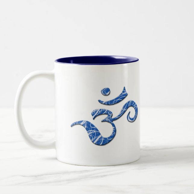 Mugg för ohmsymbolkaffe i blått (Vänster)