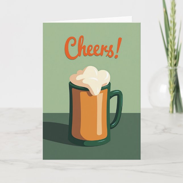 Mugg för öl Cheers Roligt kort (Framsida)