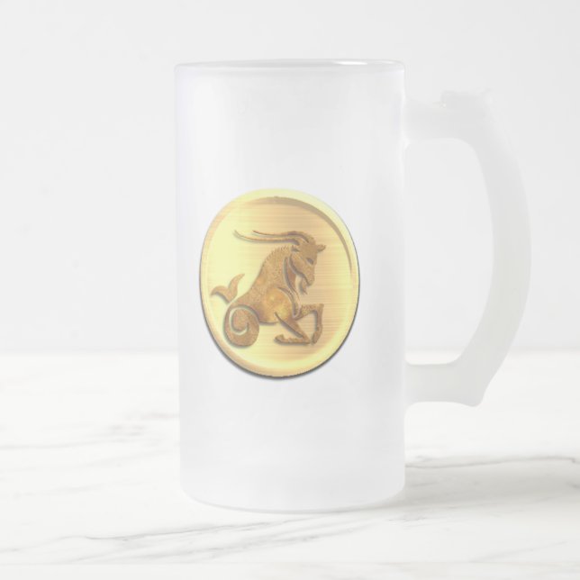 Mugg för öl för CapricornZodiac frostad (Höger)