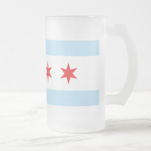 Mugg för öl för Chicago flagga frostad
