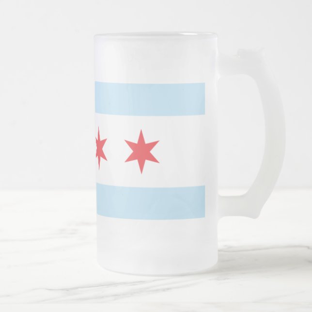 Mugg för öl för Chicago flagga frostad (Höger)
