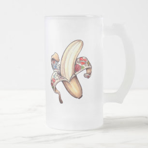 Mugg för öl för Hannah bananlogotyp frostig!