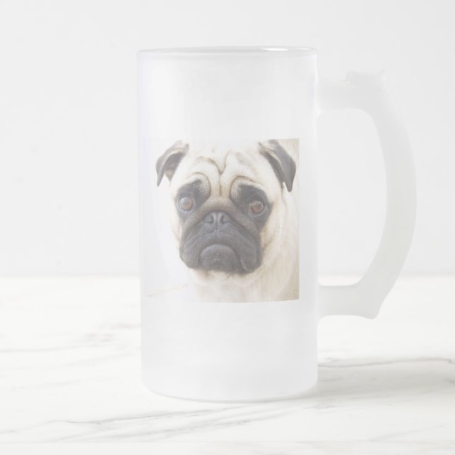 Mugg för öl för mopshund frostad (Höger)