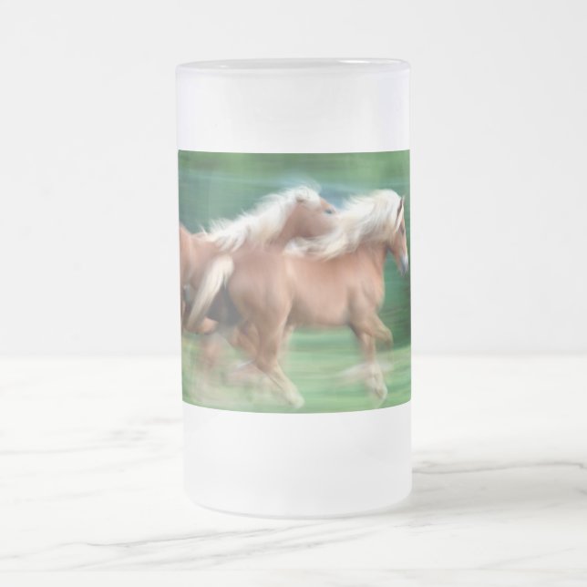Mugg för öl för tävlings- Palominohästar frostad (Center)