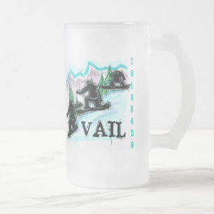 Mugg för öl för Vail Colorado snowboard frostad