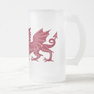Mugg för öl Wales för röd medeltida drake Glas