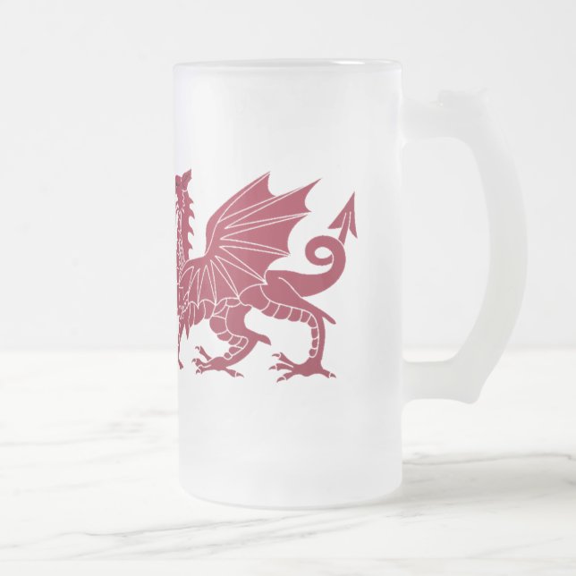 Mugg för öl Wales för röd medeltida drake Glass (Höger)