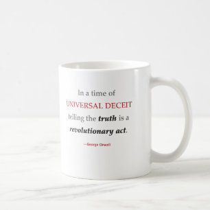 Mugg för Orwell sanningscitationstecken