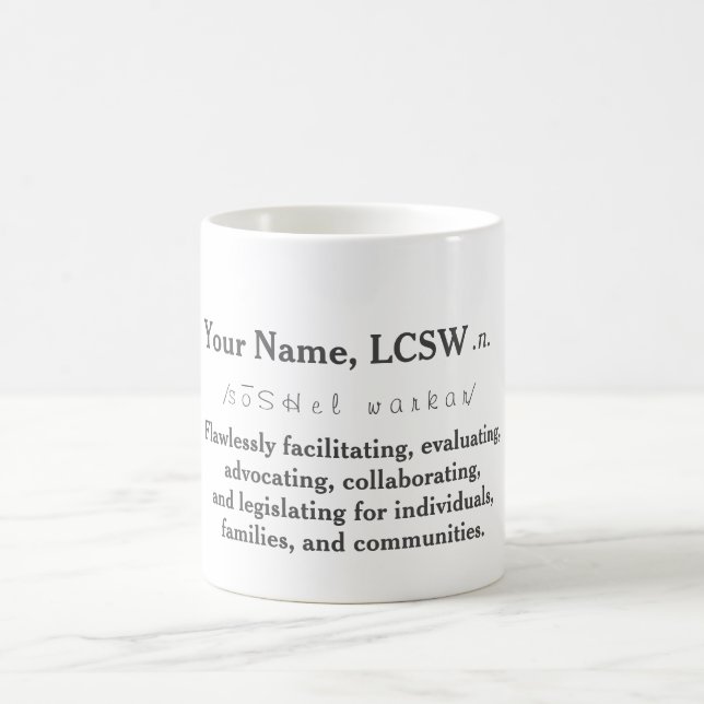 Mugg för personlig LCSW (Center)