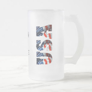 Mugg för PERSONLIGUSA 3D patriotisk frostad öl
