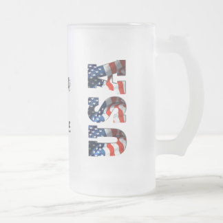 Mugg för PERSONLIGUSA 3D patriotisk frostad öl