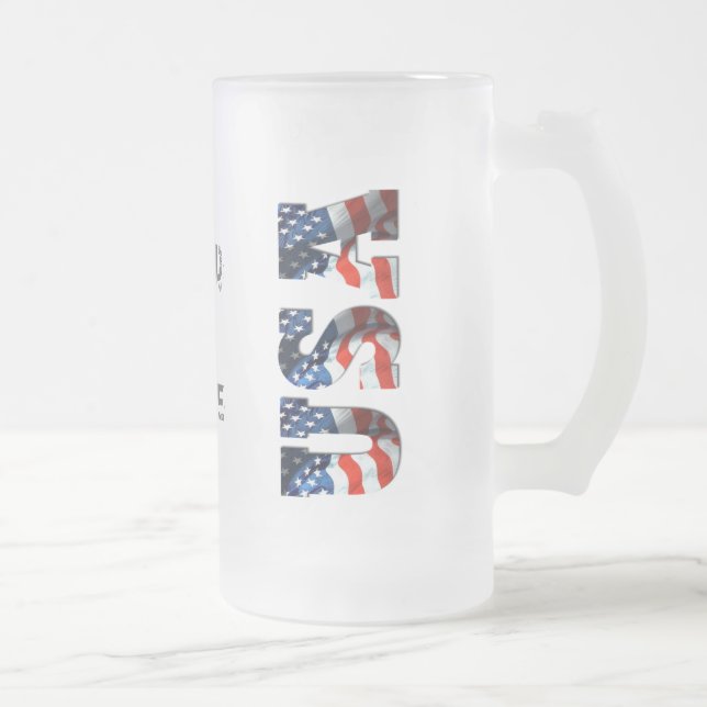Mugg för PERSONLIGUSA 3D patriotisk frostad öl (Höger)