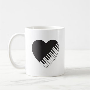 Mugg för pianohjärtakaffe