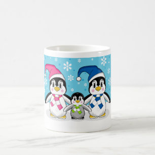 Mugg för pingvinfamiljkaffe