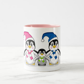 Mugg för pingvinfamiljkaffe