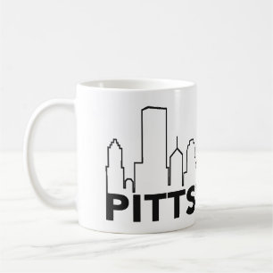 Mugg för Pittsburgh horisontkaffe (svarten)