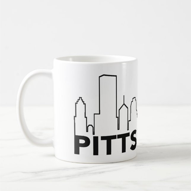 Mugg för Pittsburgh horisontkaffe (svarten) (Vänster)