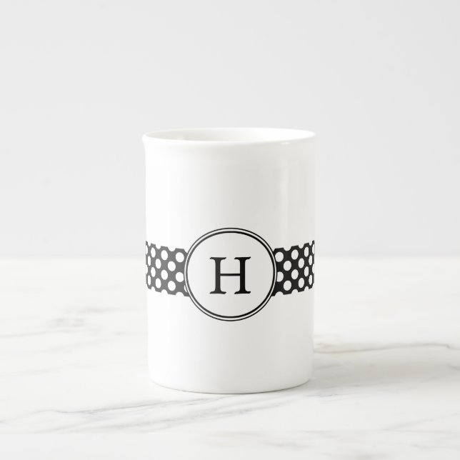 Mugg för polka dotsanpassadebenporslin benporslin mugg (Framsidan)