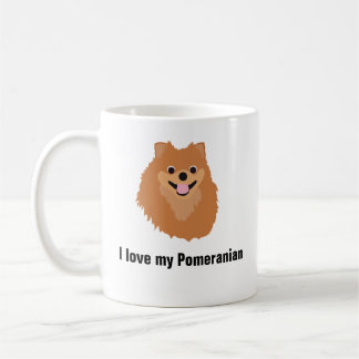Mugg för Pomeranian hundkaffe - jag älskar min