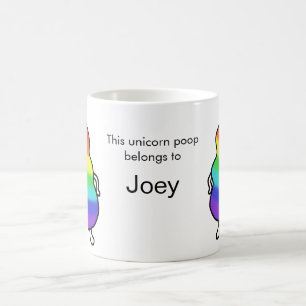 Mugg för Poop för anpassningsbarpersonligUnicorn