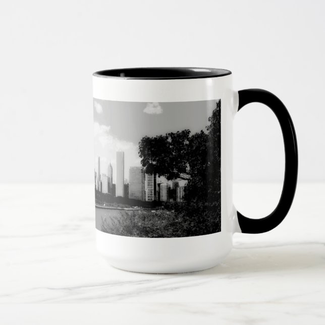 Mugg för Posterized Chicago horisontkaffe (Höger)