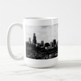 Mugg för Posterized Chicago horisontkaffe