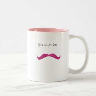 Mugg för rosaglittermustasch
