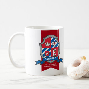 Mugg för rött namn för blått för Edward