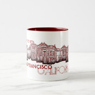 Mugg för San Francisco Kalifornien röd gammal