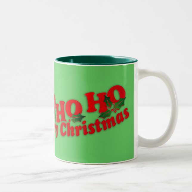 Mugg för Santa "Ho Ho Ho god jul" grönt (Höger)