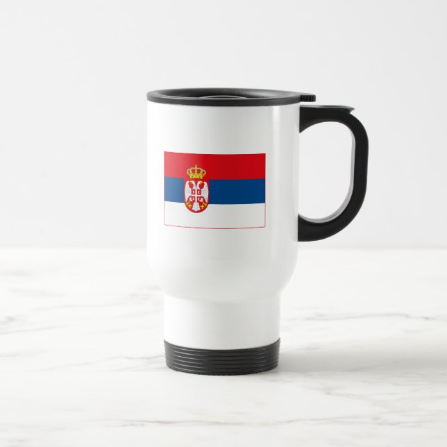 Mugg för Serbia flagga (tända) (Höger)