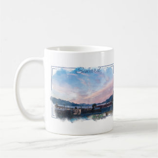Mugg för Seward Alaska vattenfärgkaffe