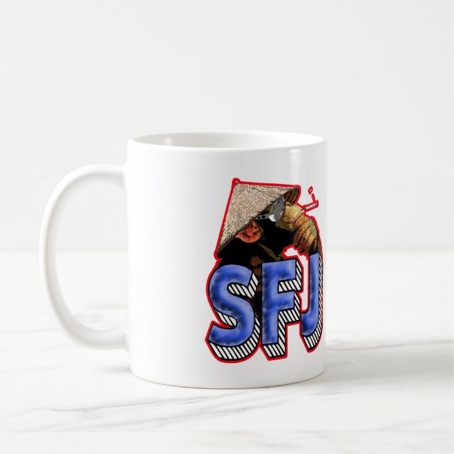 Mugg för SFJ-Podcastapa (Vänster)