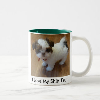 Mugg för Shih Tzu valpfoto stort 15 uns
