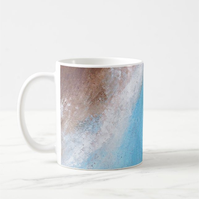 Mugg för Siena turkosabstrakt (Vänster)