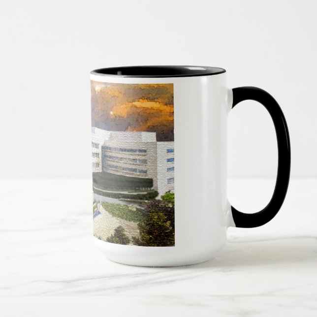 Mugg för SJFoundation svart kantkaffe (Höger)