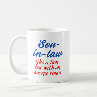 Mugg för skämt till svärson. Mugg till svärson.