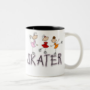 Mugg för skaterflickastick figur