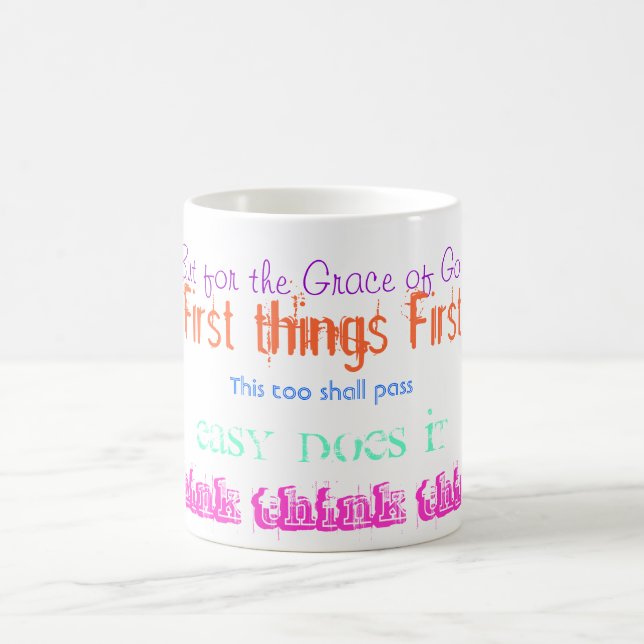 Mugg för slogan för AA-alkoholister anonym (Center)