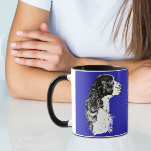 Mugg för Spaniel för engelsk Springer för blåt